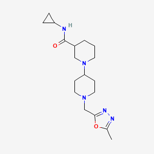 molecular formula C18H29N5O2 B5388566 N-cyclopropyl-1'-[(5-methyl-1,3,4-oxadiazol-2-yl)methyl]-1,4'-bipiperidine-3-carboxamide 