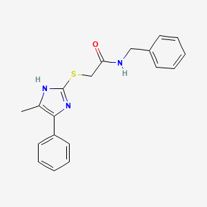 molecular formula C19H19N3OS B5388635 N-benzyl-2-[(4-methyl-5-phenyl-1H-imidazol-2-yl)thio]acetamide 