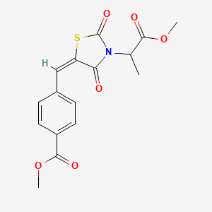 molecular formula C16H15NO6S B5388641 methyl 4-{(E)-[3-(1-methoxy-1-oxopropan-2-yl)-2,4-dioxo-1,3-thiazolidin-5-ylidene]methyl}benzoate 