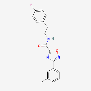 molecular formula C18H16FN3O2 B5388685 N-[2-(4-fluorophenyl)ethyl]-3-(3-methylphenyl)-1,2,4-oxadiazole-5-carboxamide 