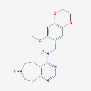 molecular formula C18H22N4O3 B5388723 N-[(7-methoxy-2,3-dihydro-1,4-benzodioxin-6-yl)methyl]-6,7,8,9-tetrahydro-5H-pyrimido[4,5-d]azepin-4-amine dihydrochloride 