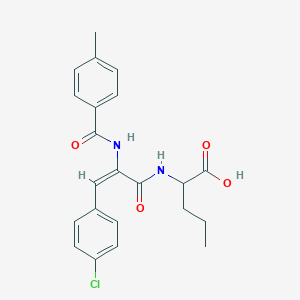 molecular formula C22H23ClN2O4 B5388737 N-{3-(4-chlorophenyl)-2-[(4-methylbenzoyl)amino]acryloyl}norvaline 