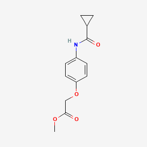 molecular formula C13H15NO4 B5388945 methyl {4-[(cyclopropylcarbonyl)amino]phenoxy}acetate 