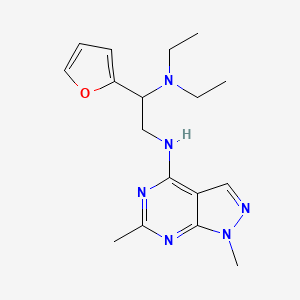 molecular formula C17H24N6O B5388983 N~2~-(1,6-dimethyl-1H-pyrazolo[3,4-d]pyrimidin-4-yl)-N~1~,N~1~-diethyl-1-(2-furyl)-1,2-ethanediamine 