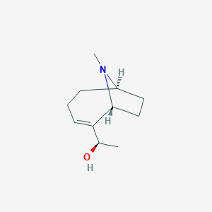 molecular formula C11H19NO B053890 2-(10-Hydroxyethyl)-9-methyl-9-azabicyclo(4.2.1)-2-nonene CAS No. 120786-68-7