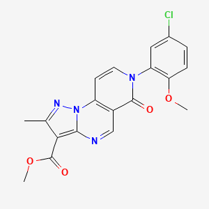 molecular formula C19H15ClN4O4 B5389025 methyl 7-(5-chloro-2-methoxyphenyl)-2-methyl-6-oxo-6,7-dihydropyrazolo[1,5-a]pyrido[3,4-e]pyrimidine-3-carboxylate 