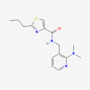 molecular formula C15H20N4OS B5389069 N-{[2-(dimethylamino)pyridin-3-yl]methyl}-2-propyl-1,3-thiazole-4-carboxamide 