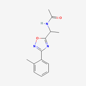 molecular formula C13H15N3O2 B5389268 N-{1-[3-(2-methylphenyl)-1,2,4-oxadiazol-5-yl]ethyl}acetamide 