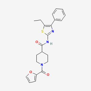 molecular formula C22H23N3O3S B5389425 N-(5-ethyl-4-phenyl-1,3-thiazol-2-yl)-1-(2-furoyl)piperidine-4-carboxamide 