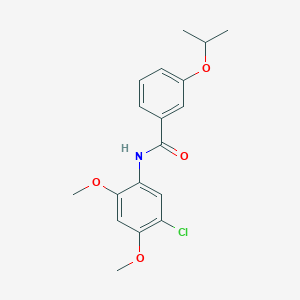 molecular formula C18H20ClNO4 B5389506 N-(5-chloro-2,4-dimethoxyphenyl)-3-isopropoxybenzamide 