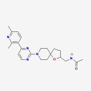 molecular formula C22H29N5O2 B5389534 N-({8-[4-(2,6-dimethylpyridin-3-yl)pyrimidin-2-yl]-1-oxa-8-azaspiro[4.5]dec-2-yl}methyl)acetamide 