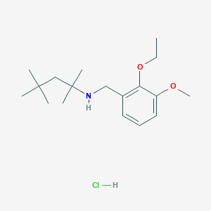 molecular formula C18H32ClNO2 B5389642 N-[(2-ethoxy-3-methoxyphenyl)methyl]-2,4,4-trimethylpentan-2-amine;hydrochloride CAS No. 1050591-27-9