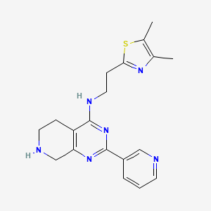molecular formula C19H22N6S B5389668 N-[2-(4,5-dimethyl-1,3-thiazol-2-yl)ethyl]-2-pyridin-3-yl-5,6,7,8-tetrahydropyrido[3,4-d]pyrimidin-4-amine 