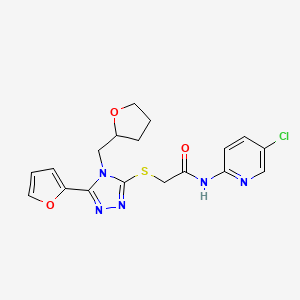 molecular formula C18H18ClN5O3S B5389674 N-(5-CHLORO-2-PYRIDINYL)-2-{[5-(2-FURYL)-4-(TETRAHYDRO-2-FURANYLMETHYL)-4H-1,2,4-TRIAZOL-3-YL]SULFANYL}ACETAMIDE 
