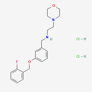molecular formula C20H27Cl2FN2O2 B5389705 N-[[3-[(2-fluorophenyl)methoxy]phenyl]methyl]-2-morpholin-4-ylethanamine;dihydrochloride 