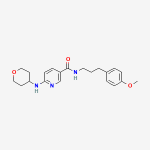 molecular formula C21H27N3O3 B5389706 N-[3-(4-methoxyphenyl)propyl]-6-(tetrahydro-2H-pyran-4-ylamino)nicotinamide 