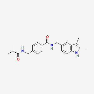 molecular formula C23H27N3O2 B5389720 N-[(2,3-dimethyl-1H-indol-5-yl)methyl]-4-[(isobutyrylamino)methyl]benzamide 