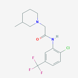 molecular formula C15H18ClF3N2O B5390022 N-[2-chloro-5-(trifluoromethyl)phenyl]-2-(3-methylpiperidin-1-yl)acetamide 