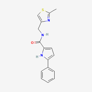 molecular formula C16H15N3OS B5390038 N-[(2-methyl-1,3-thiazol-4-yl)methyl]-5-phenyl-1H-pyrrole-2-carboxamide 
