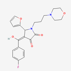 molecular formula C22H23FN2O5 B5390046 4-(4-fluorobenzoyl)-5-(furan-2-yl)-3-hydroxy-1-[3-(morpholin-4-yl)propyl]-2,5-dihydro-1H-pyrrol-2-one 