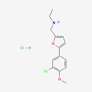molecular formula C14H17Cl2NO2 B5390058 N-{[5-(3-chloro-4-methoxyphenyl)-2-furyl]methyl}ethanamine hydrochloride 