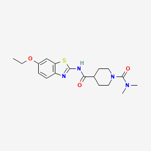 molecular formula C18H24N4O3S B5390120 N~4~-(6-ethoxy-1,3-benzothiazol-2-yl)-N~1~,N~1~-dimethylpiperidine-1,4-dicarboxamide 