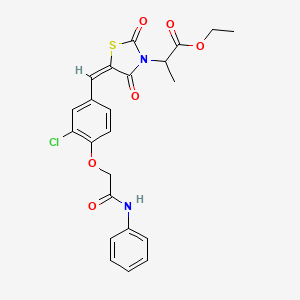 molecular formula C23H21ClN2O6S B5390188 ethyl 2-[(5E)-5-[[4-(2-anilino-2-oxoethoxy)-3-chlorophenyl]methylidene]-2,4-dioxo-1,3-thiazolidin-3-yl]propanoate 