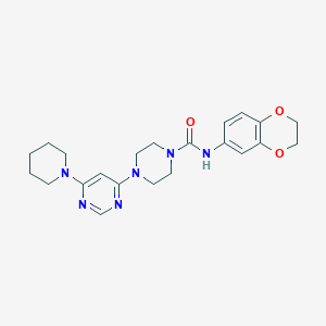 molecular formula C22H28N6O3 B5390196 N-(2,3-dihydro-1,4-benzodioxin-6-yl)-4-[6-(1-piperidinyl)-4-pyrimidinyl]-1-piperazinecarboxamide 