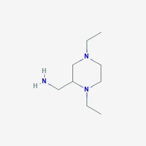 molecular formula C9H21N3 B053902 (1,4-Diethylpiperazin-2-yl)methanamine CAS No. 124257-66-5