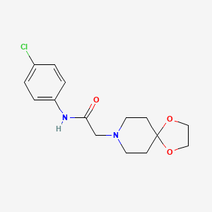 molecular formula C15H19ClN2O3 B5390204 N-(4-chlorophenyl)-2-(1,4-dioxa-8-azaspiro[4.5]dec-8-yl)acetamide 