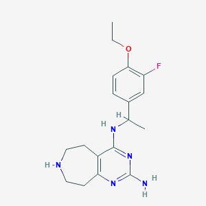 molecular formula C18H24FN5O B5390226 N~4~-[1-(4-ethoxy-3-fluorophenyl)ethyl]-6,7,8,9-tetrahydro-5H-pyrimido[4,5-d]azepine-2,4-diamine dihydrochloride 
