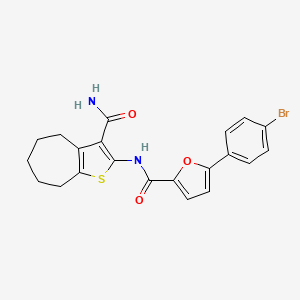 molecular formula C21H19BrN2O3S B5390421 N-[3-(aminocarbonyl)-5,6,7,8-tetrahydro-4H-cyclohepta[b]thien-2-yl]-5-(4-bromophenyl)-2-furamide 