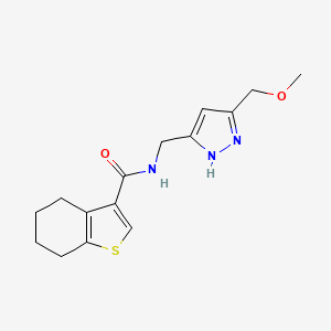 molecular formula C15H19N3O2S B5390592 N-{[5-(methoxymethyl)-1H-pyrazol-3-yl]methyl}-4,5,6,7-tetrahydro-1-benzothiophene-3-carboxamide 