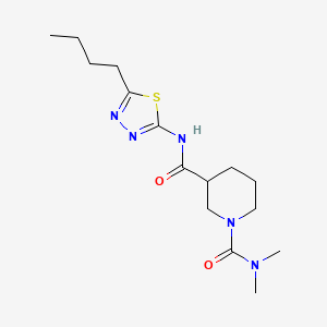 molecular formula C15H25N5O2S B5390595 N~3~-(5-butyl-1,3,4-thiadiazol-2-yl)-N~1~,N~1~-dimethylpiperidine-1,3-dicarboxamide 