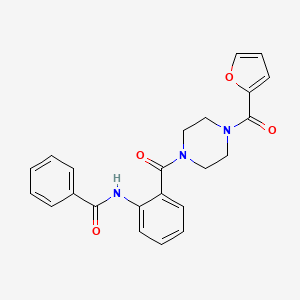 molecular formula C23H21N3O4 B5390709 N-(2-{[4-(2-furoyl)-1-piperazinyl]carbonyl}phenyl)benzamide 