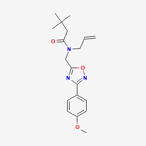 molecular formula C19H25N3O3 B5390726 N-allyl-N-{[3-(4-methoxyphenyl)-1,2,4-oxadiazol-5-yl]methyl}-3,3-dimethylbutanamide 