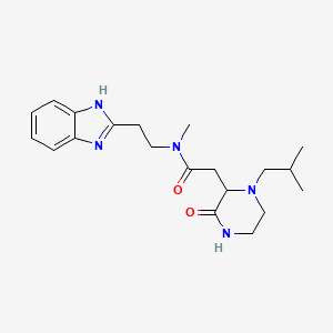 molecular formula C20H29N5O2 B5390735 N-[2-(1H-benzimidazol-2-yl)ethyl]-2-(1-isobutyl-3-oxo-2-piperazinyl)-N-methylacetamide 