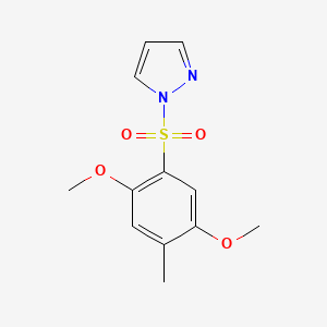 molecular formula C12H14N2O4S B5390770 1-(2,5-dimethoxy-4-methylbenzenesulfonyl)-1H-pyrazole 