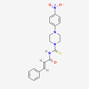 molecular formula C20H20N4O3S B5390777 N-{[4-(4-nitrophenyl)-1-piperazinyl]carbonothioyl}-3-phenylacrylamide 