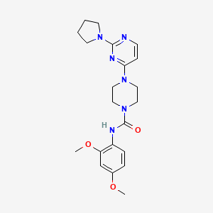 molecular formula C21H28N6O3 B5390862 N-(2,4-dimethoxyphenyl)-4-[2-(1-pyrrolidinyl)-4-pyrimidinyl]-1-piperazinecarboxamide 