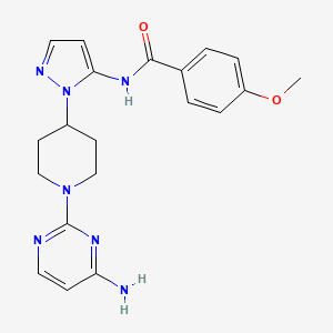 molecular formula C20H23N7O2 B5390874 N-{1-[1-(4-aminopyrimidin-2-yl)piperidin-4-yl]-1H-pyrazol-5-yl}-4-methoxybenzamide 