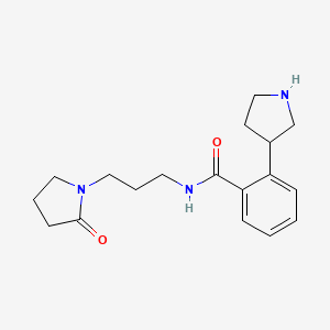 molecular formula C18H25N3O2 B5390997 N-[3-(2-oxo-1-pyrrolidinyl)propyl]-2-(3-pyrrolidinyl)benzamide hydrochloride 