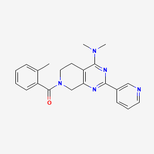 molecular formula C22H23N5O B5391054 N,N-dimethyl-7-(2-methylbenzoyl)-2-pyridin-3-yl-5,6,7,8-tetrahydropyrido[3,4-d]pyrimidin-4-amine 