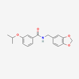 molecular formula C18H19NO4 B5391078 N-(1,3-benzodioxol-5-ylmethyl)-3-isopropoxybenzamide 