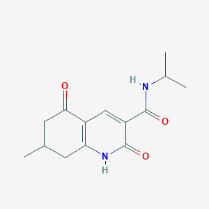 molecular formula C14H18N2O3 B5391094 N~3~-ISOPROPYL-7-METHYL-2,5-DIOXO-1,2,5,6,7,8-HEXAHYDRO-3-QUINOLINECARBOXAMIDE 