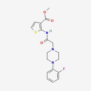 molecular formula C18H20FN3O3S B5391199 methyl 2-({[4-(2-fluorophenyl)-1-piperazinyl]acetyl}amino)-3-thiophenecarboxylate 