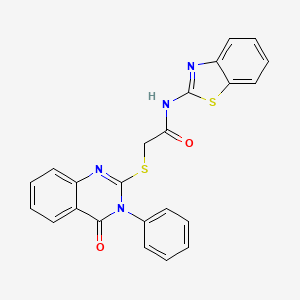 molecular formula C23H16N4O2S2 B5391302 N-1,3-benzothiazol-2-yl-2-[(4-oxo-3-phenyl-3,4-dihydro-2-quinazolinyl)thio]acetamide 