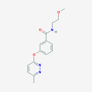 molecular formula C15H17N3O3 B5391305 N-(2-methoxyethyl)-3-[(6-methyl-3-pyridazinyl)oxy]benzamide 