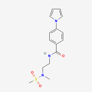 molecular formula C15H19N3O3S B5391317 N-{2-[methyl(methylsulfonyl)amino]ethyl}-4-(1H-pyrrol-1-yl)benzamide 