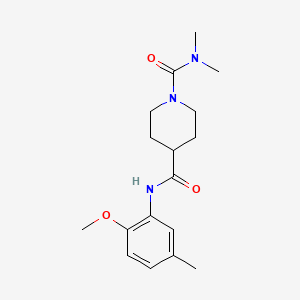molecular formula C17H25N3O3 B5391378 N~4~-(2-methoxy-5-methylphenyl)-N~1~,N~1~-dimethylpiperidine-1,4-dicarboxamide 